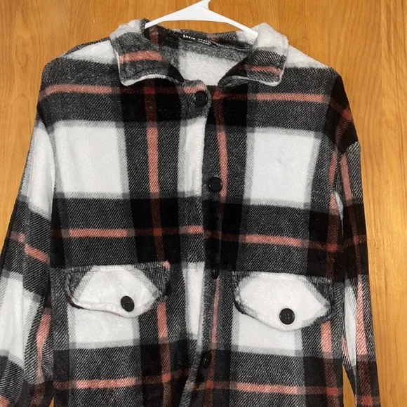 Fuzzy Flannel Shacket - Picture 2 of 2